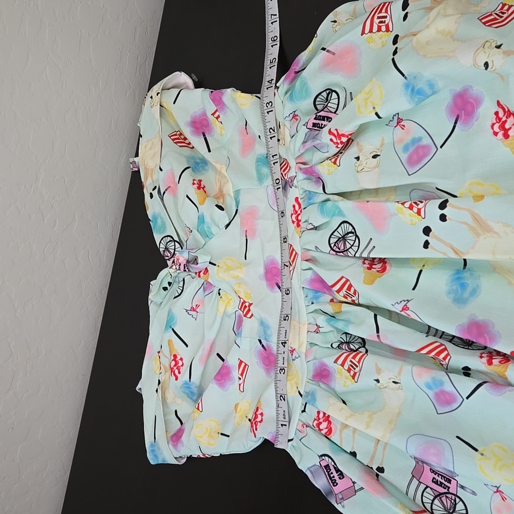 Unique Vinatge Popcorn Cotton Candy Luma Retro Style Dress Fit And Flare Size M - Picture 14 of 15